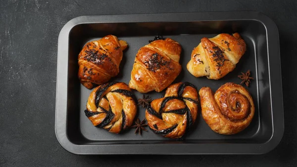 Franse Gebak Israël Broodjes Zoete Deegwaren Croissants — Stockfoto