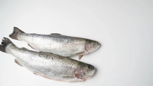 Truta Fresca Uma Mesa Frutos Mar Saudáveis Conceito Dieta — Fotografia de Stock