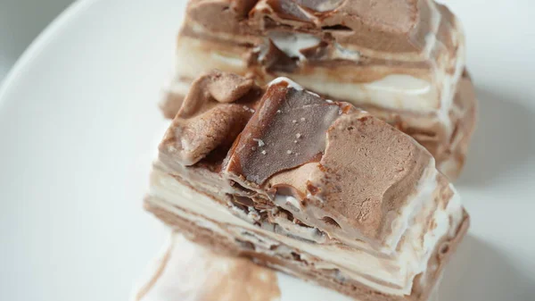 Мороженое Шоколадом Ванилью Вегетарианским Жиром Цемакао — стоковое фото