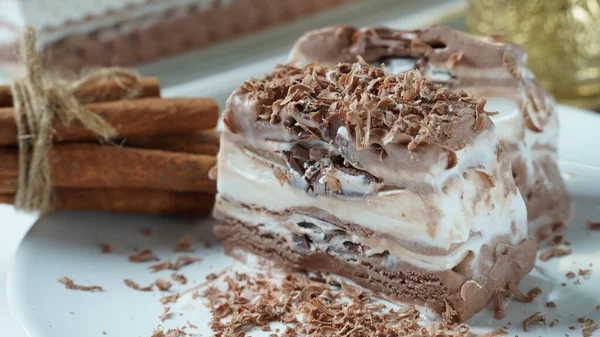 Мороженое Шоколадом Ванилью Вегетарианским Жиром Цемакао — стоковое фото
