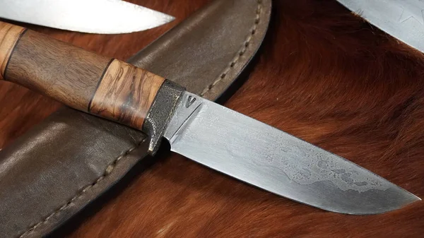 Hunting knife forged from quality steel. Knife is adapted for use in the wild