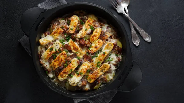 Batatas Tartiflette Com Bacon Queijo — Fotografia de Stock