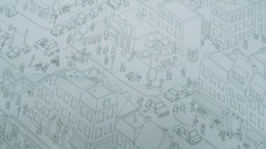 Minsk, BELARUS - 3 Kasım 2021: Kooperatif dedektif masa oyunu MicroMacro: İpuçları Şehri.