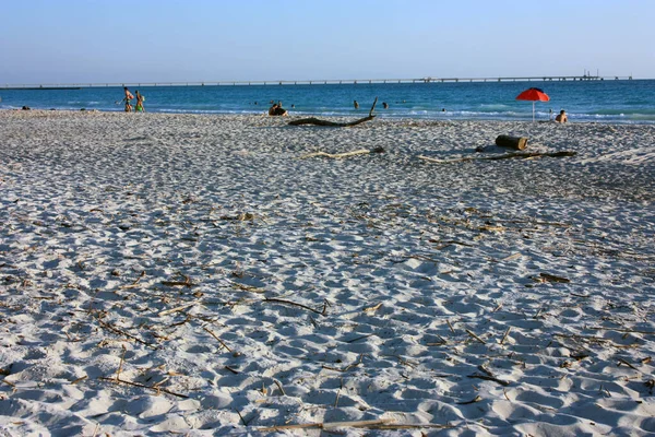 Hermosa Playa Arena Blanca Las Luces Del Atardecer Toscana — Foto de Stock