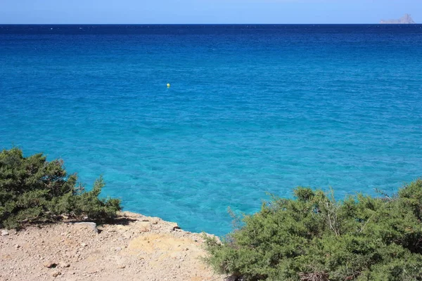 Belo Mar Azul Formentera Verão Turístico Ilhas Baleares — Fotografia de Stock