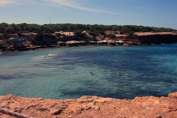 Nyári Turisztikai Célpont Par Excellence Baleár Szigetek Türkiz Tenger Ibiza — Stock Fotó