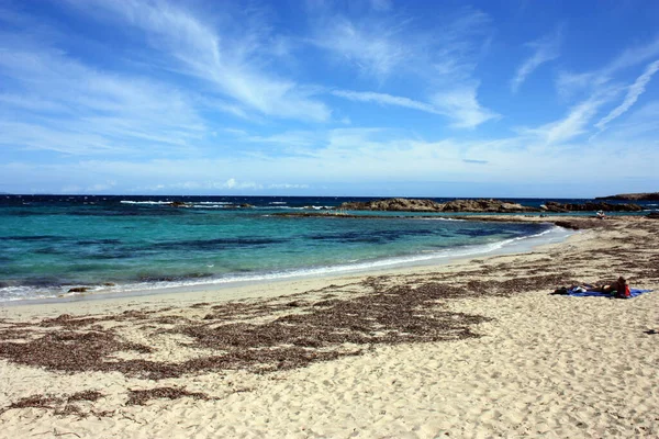 Sunny Day Beach Holiday Balearic Islands Blue Sea Spain — ストック写真