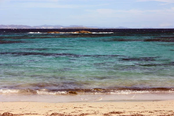 Sunny Day Beach Holiday Balearic Islands Blue Sea Spain — Stock Photo, Image