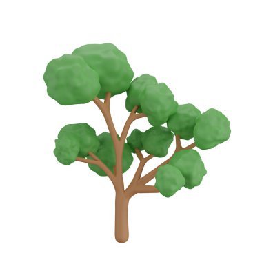 3d render. Tree on white background.	