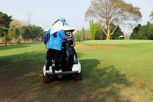 Carro Golfe Campo Golfe — Fotografia de Stock