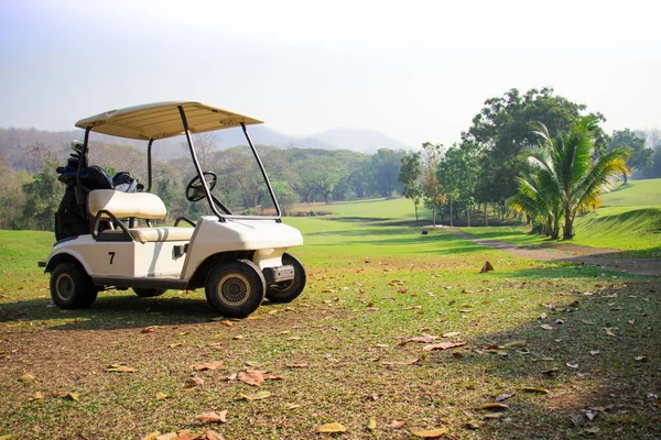 高尔夫球场上的高尔夫车 — 图库照片