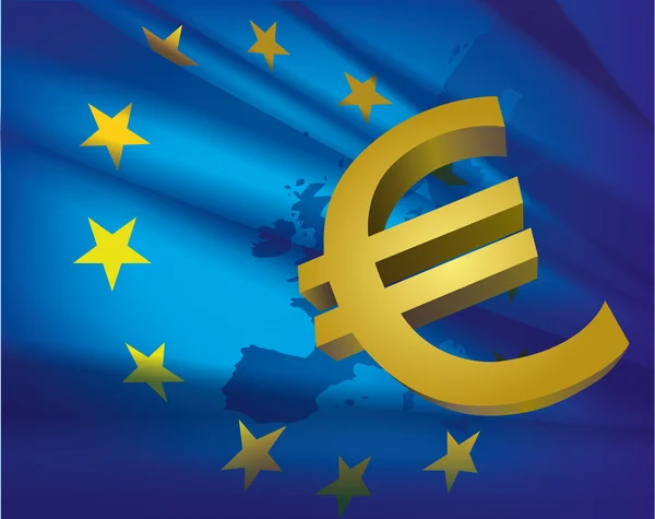 Flagge der Europäischen Union und Euro — Stockvektor