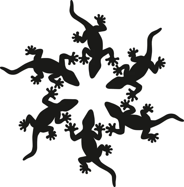 Silhouette lézards — Image vectorielle