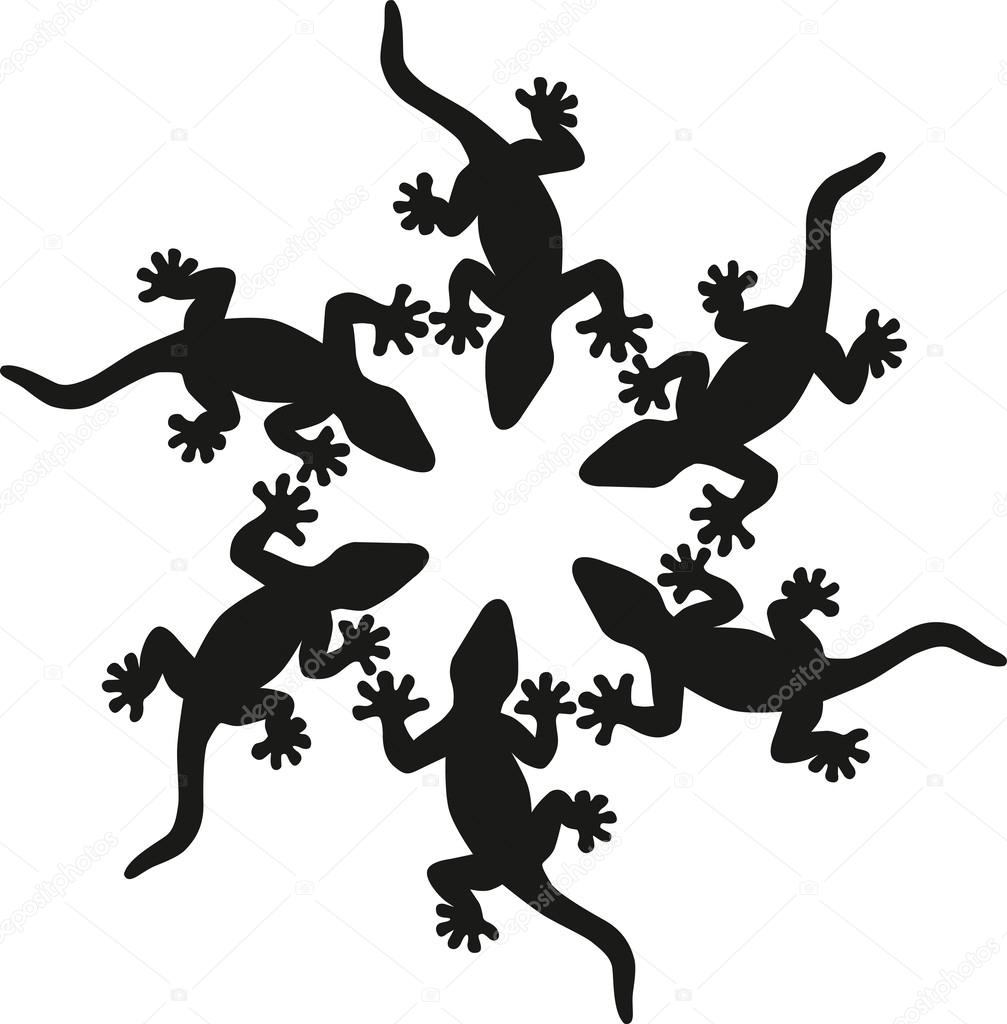 Lizards silhouette