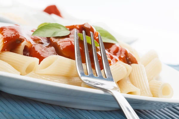 Pasta with tomato sauce — Stock Photo, Image