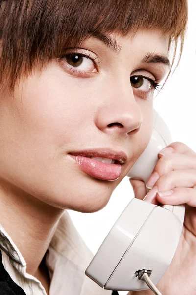 A falar ao telefone — Fotografia de Stock