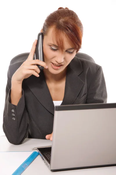 Businesswoman talking on telephone — Stock Photo, Image