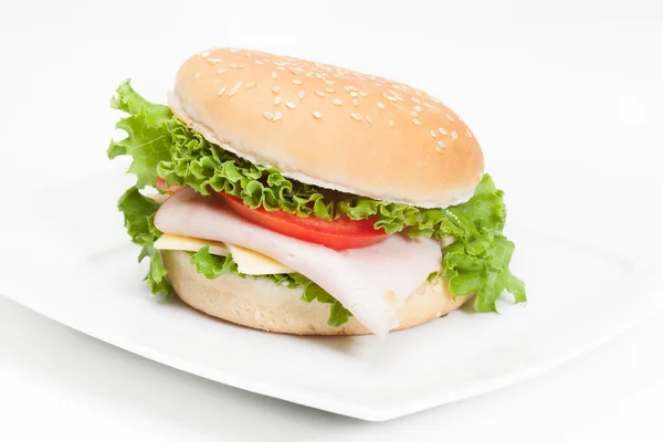 Sandwich på plattan — Stockfoto