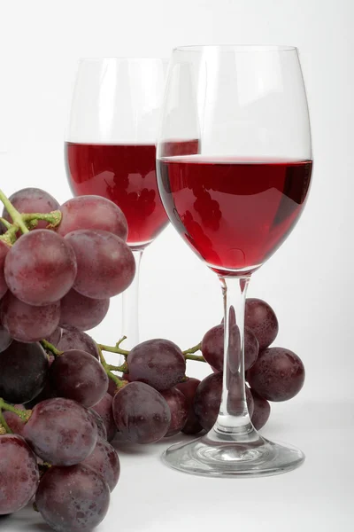 Red wine and grapes — Stock Photo, Image