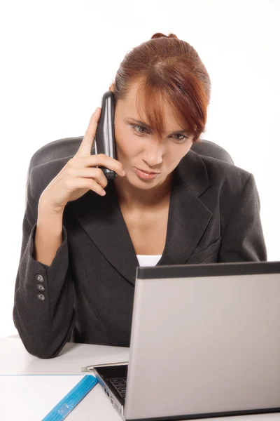 Businesswoman talking on telephone — Stock Photo, Image