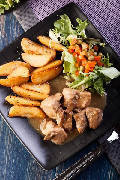 Goulash with prepared potatoes — Stock Photo, Image