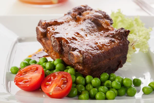 Pork spareribs on plate — Stock Photo, Image