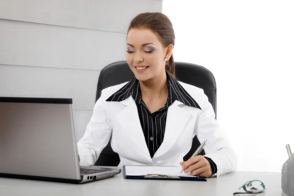 Young business woman working Stock Image