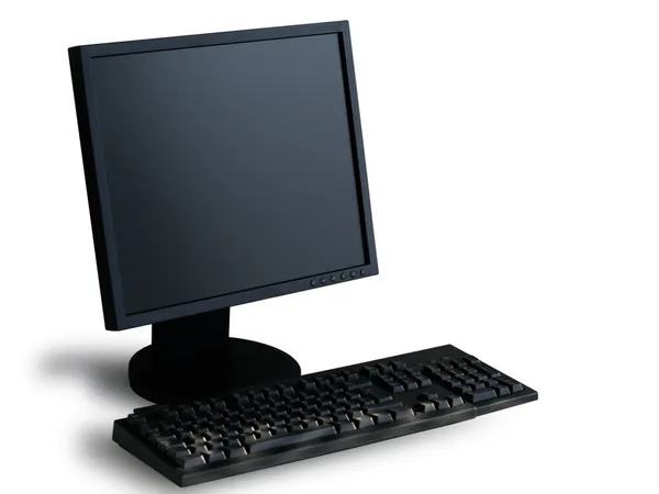 Monitor and keyboard — Stock Photo, Image