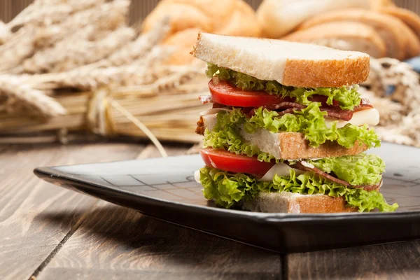 Ham and cheese sandwich — Stock Photo, Image