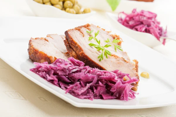 Roast pork. Selective focus. — Stock Photo, Image