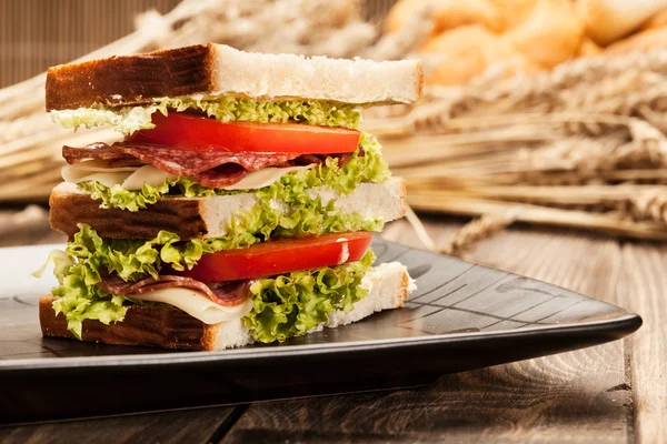 Sandwiches de jamón y queso — Foto de Stock