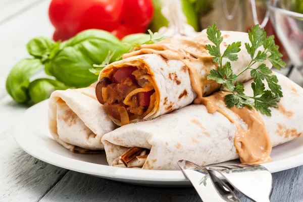 Mexican burritos — Stock Photo, Image