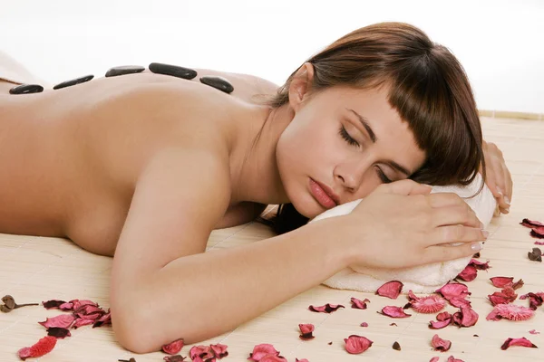 Hot stone massage — Stock Photo, Image