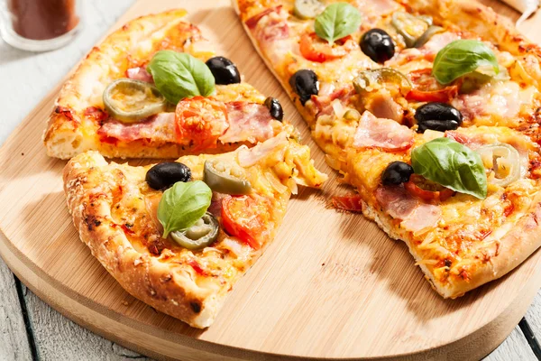 Pizza with bacon — Stock Photo, Image