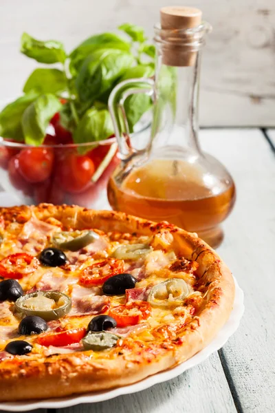 Pizza se slaninou — Stock fotografie