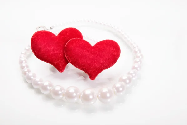 Hearts and perls — Stock Photo, Image