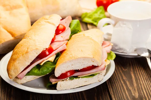 Italiensk panini sandwich - Stock-foto