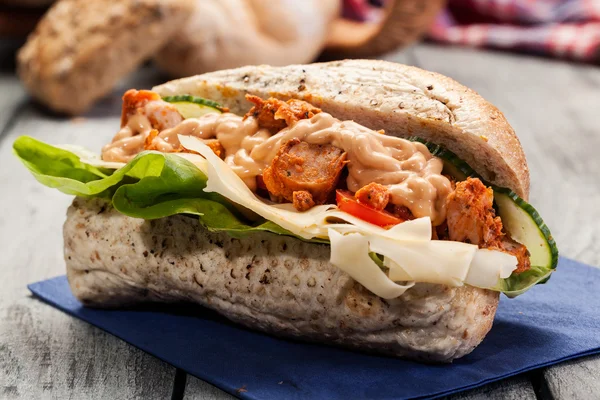 Kebab-Sandwich — Stockfoto