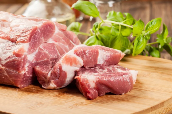 Carne de porco crua fresca — Fotografia de Stock