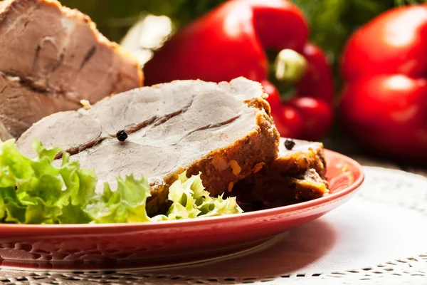 Slices of roasted shoulder — Stock Photo, Image