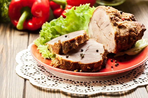 Slices of roasted shoulder — Stock Photo, Image