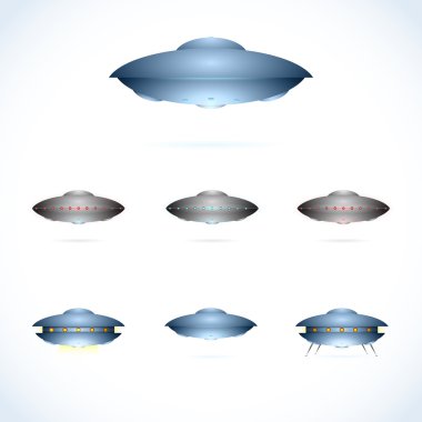 Space collection, flying saucers clipart