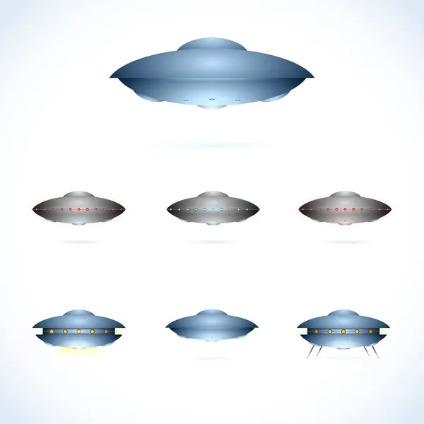 Space Collection Flying Saucers — Stock Vector