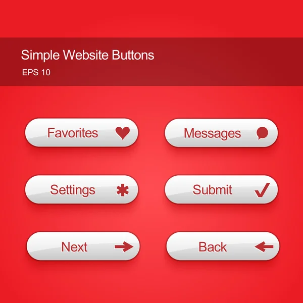 Set Buttons Website App — Stock Vector