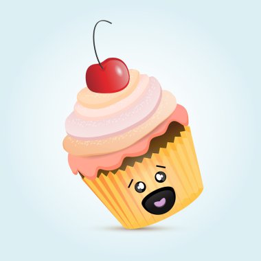Cupcake cherrie ile beyaz uygunluğunu.
