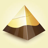 Golden Pyramid. Vector illustration. 