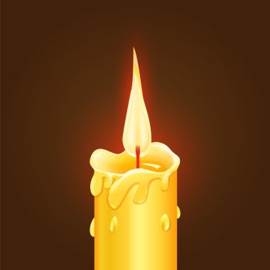 Vector illustration of Burning Candle clipart