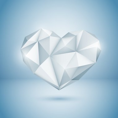 Diamond Heart. Vector illustration. clipart