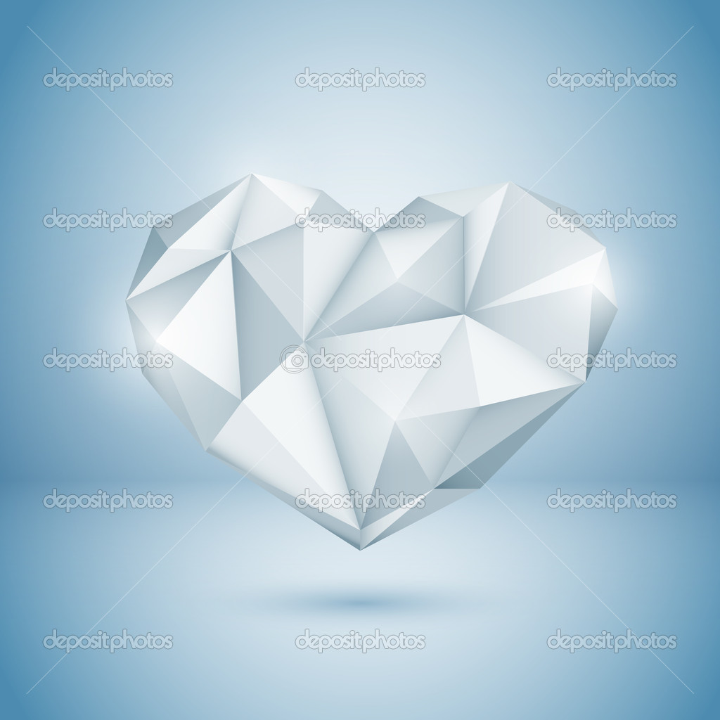 Diamond Heart. Vector illustration.