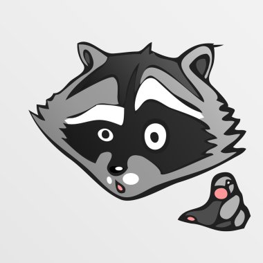 Vector illustration of cute raccoon. clipart